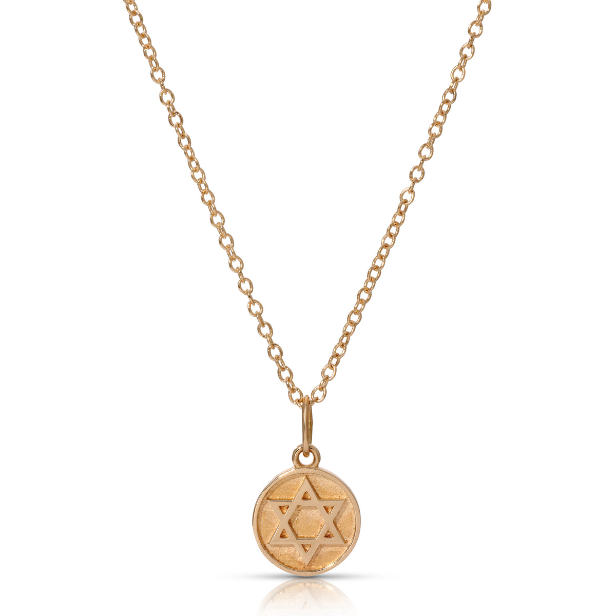 Star of David Circle Pendant Necklace