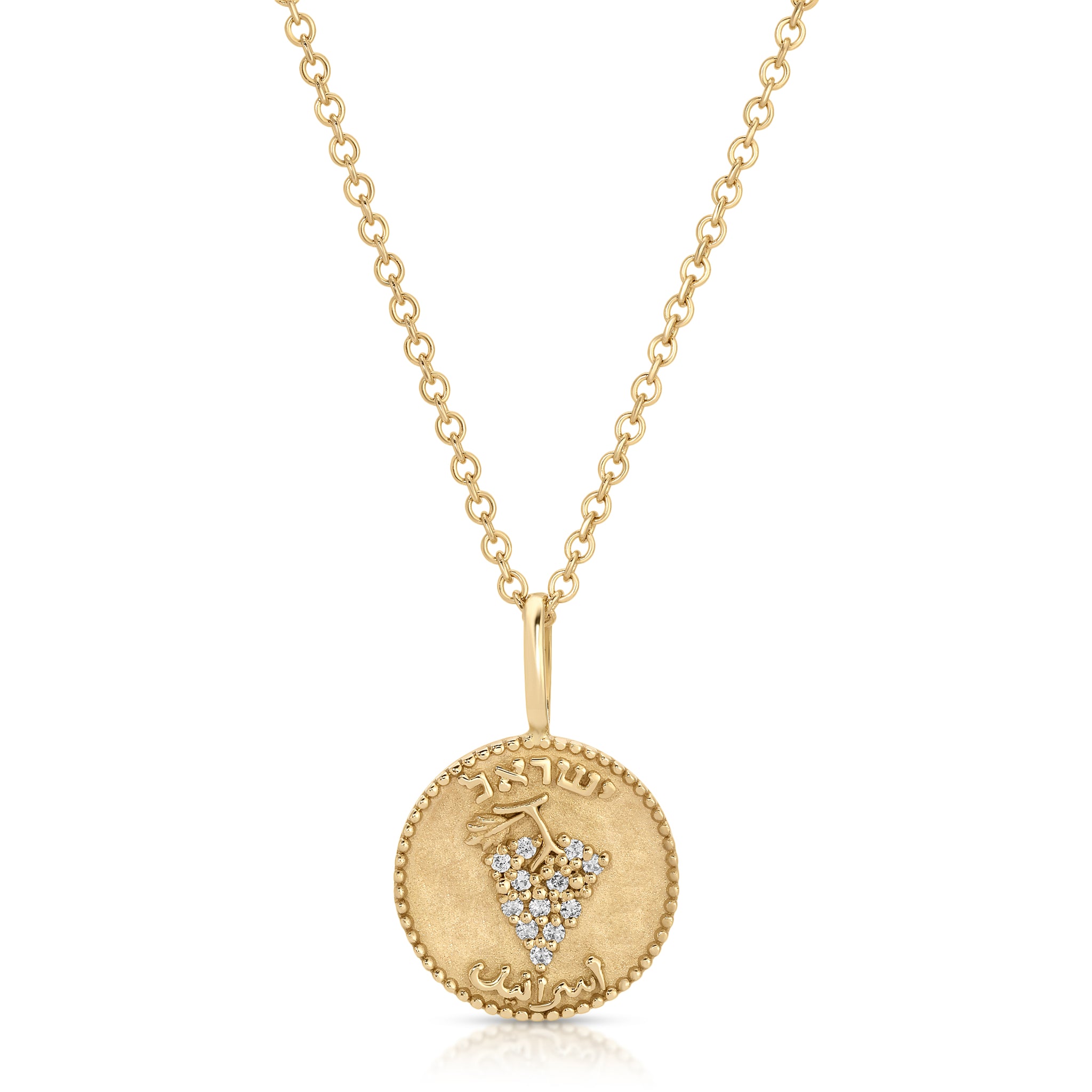 Antique Coin Grape Leaves Necklace