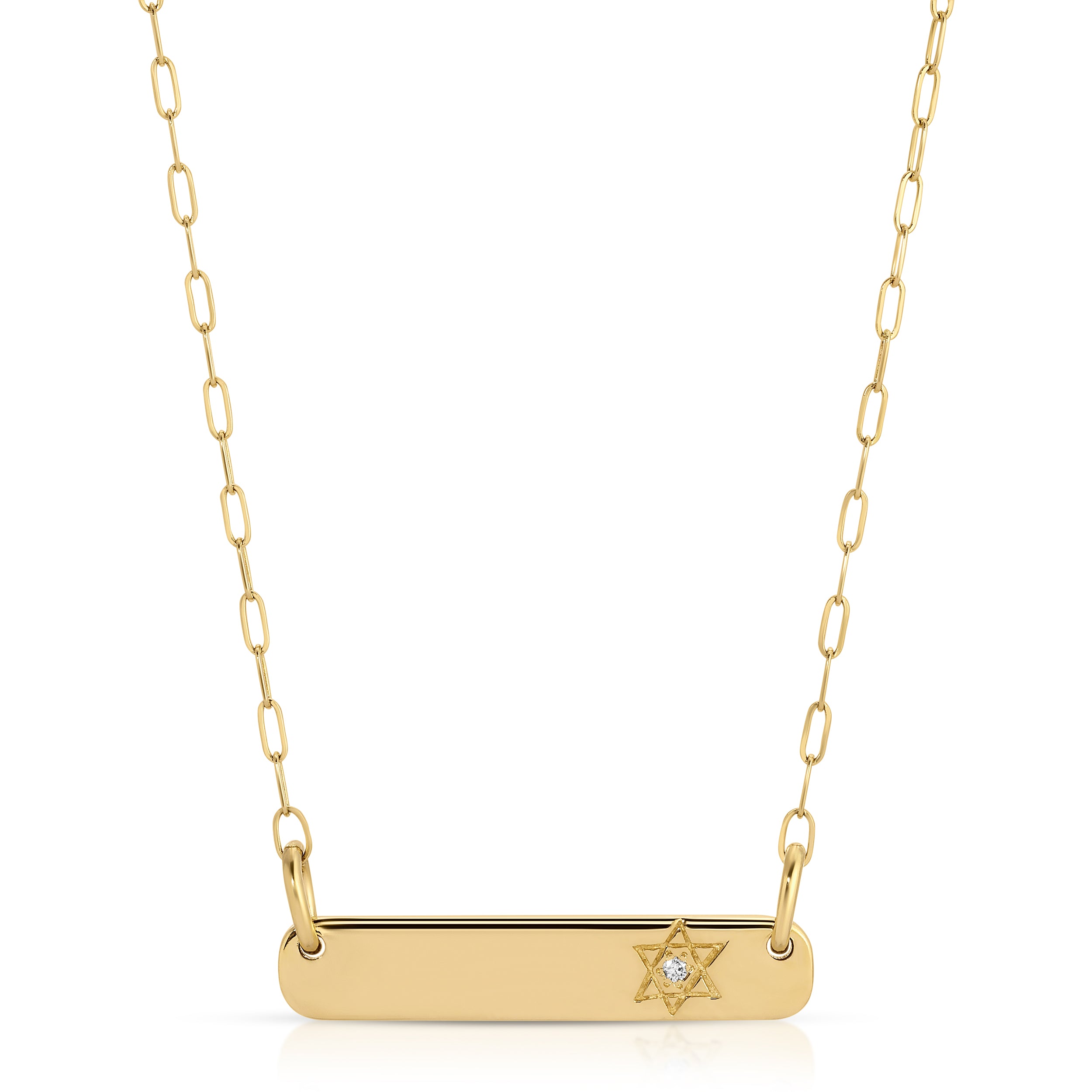 Name Plate Star of David Necklace