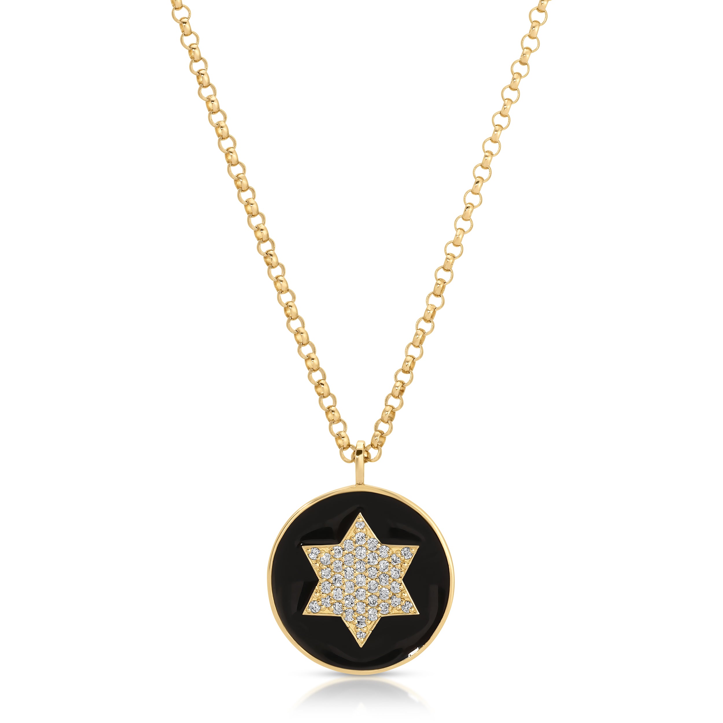 Black Enamel Star of David (Large)