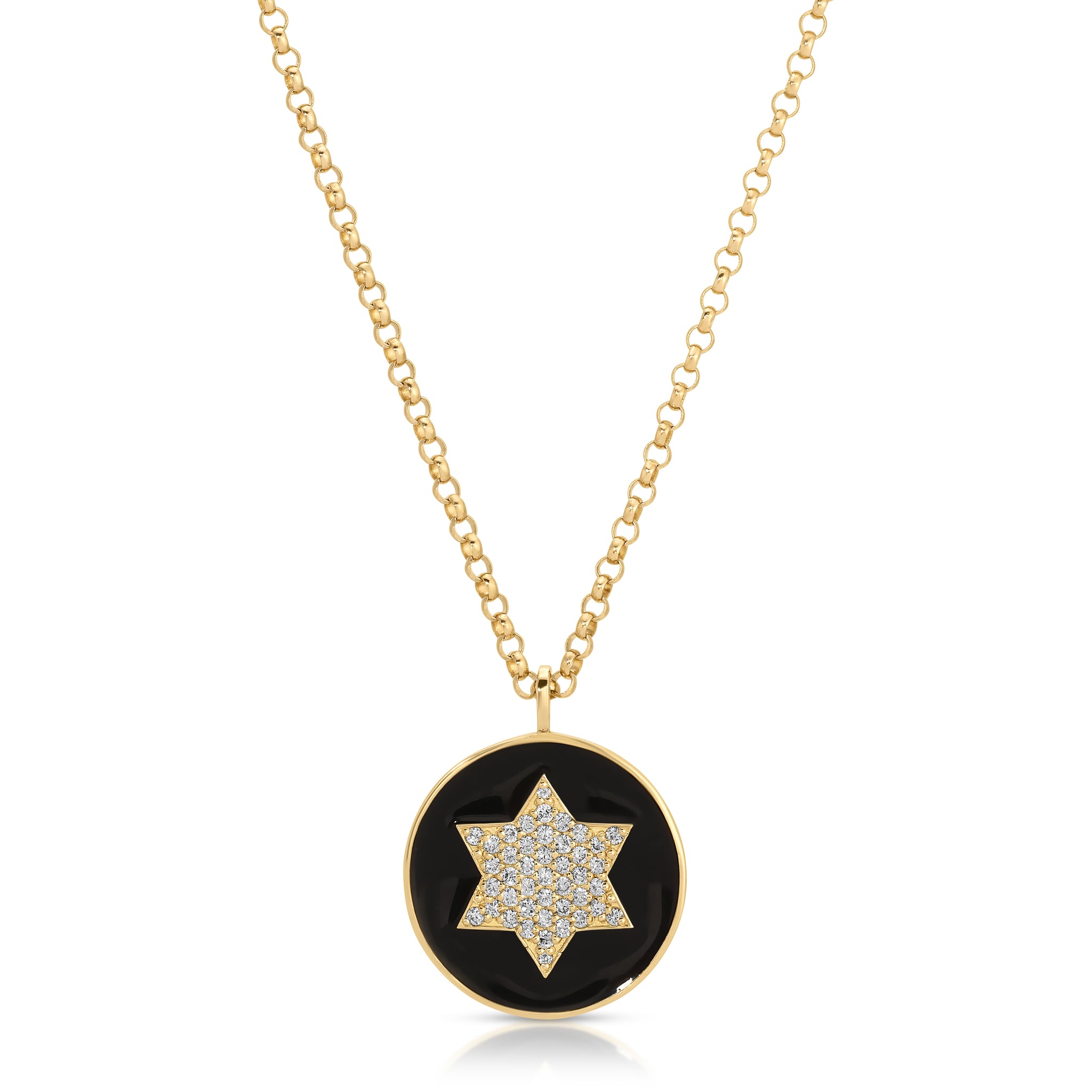 Black Enamel Star of David (Large)