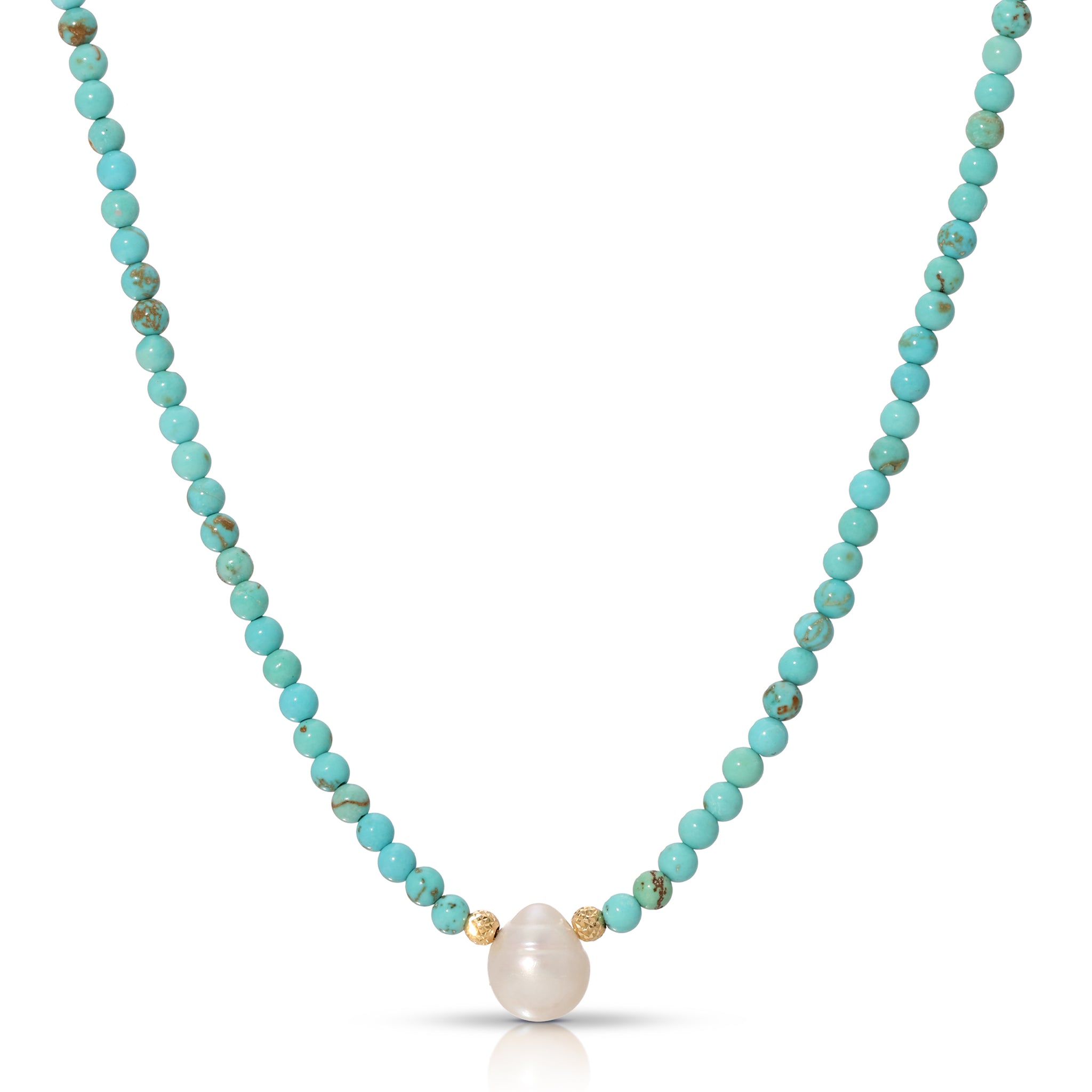 Light Turquoise and Pearl Necklace