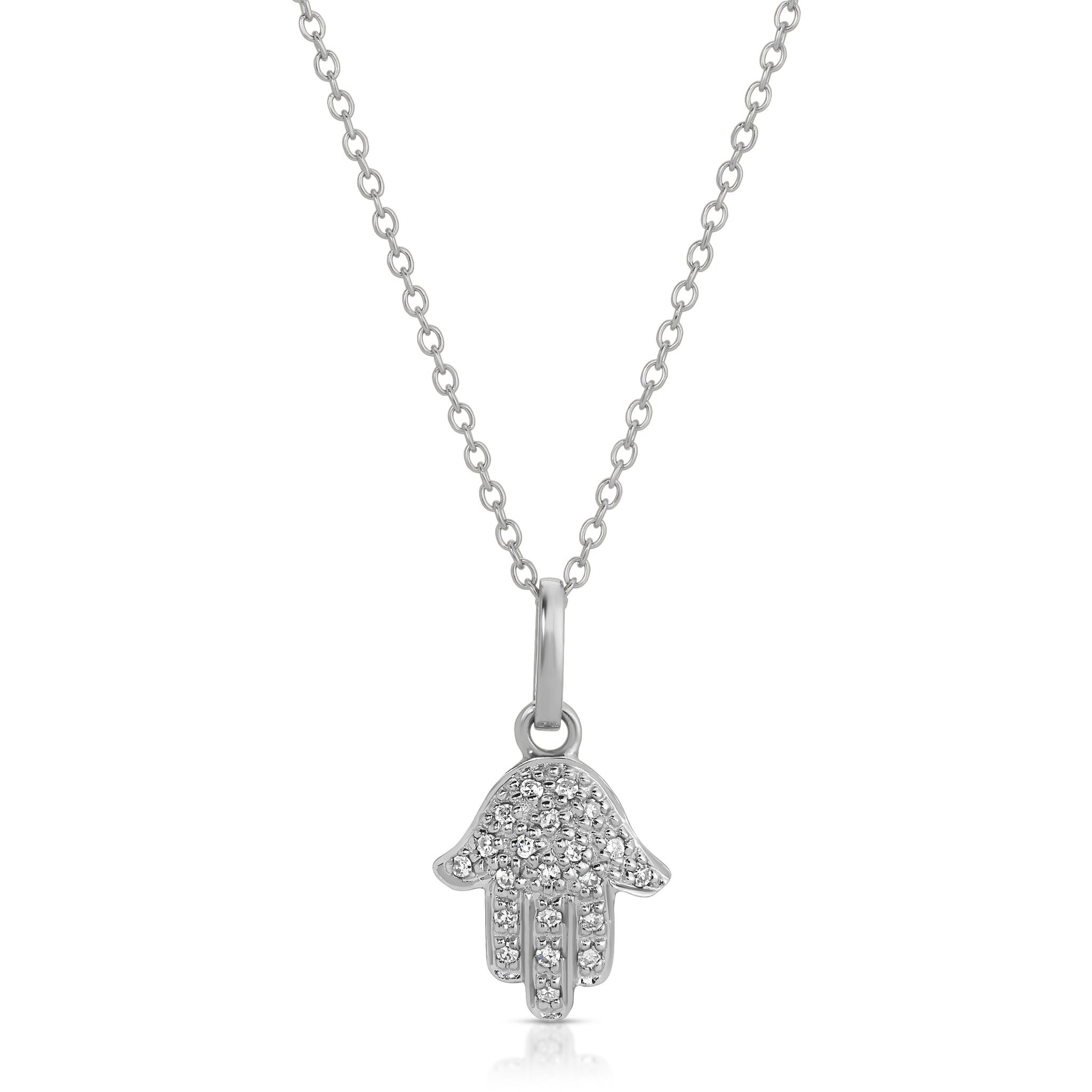 Pave Hamsa Necklace