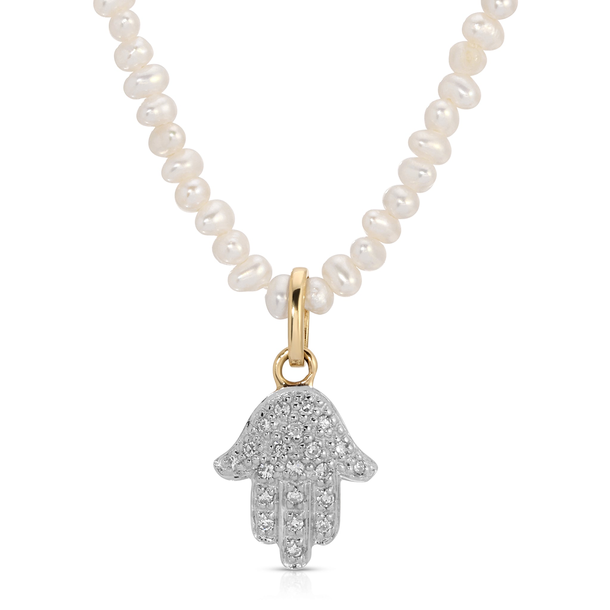 Pearl Hamsa Necklace