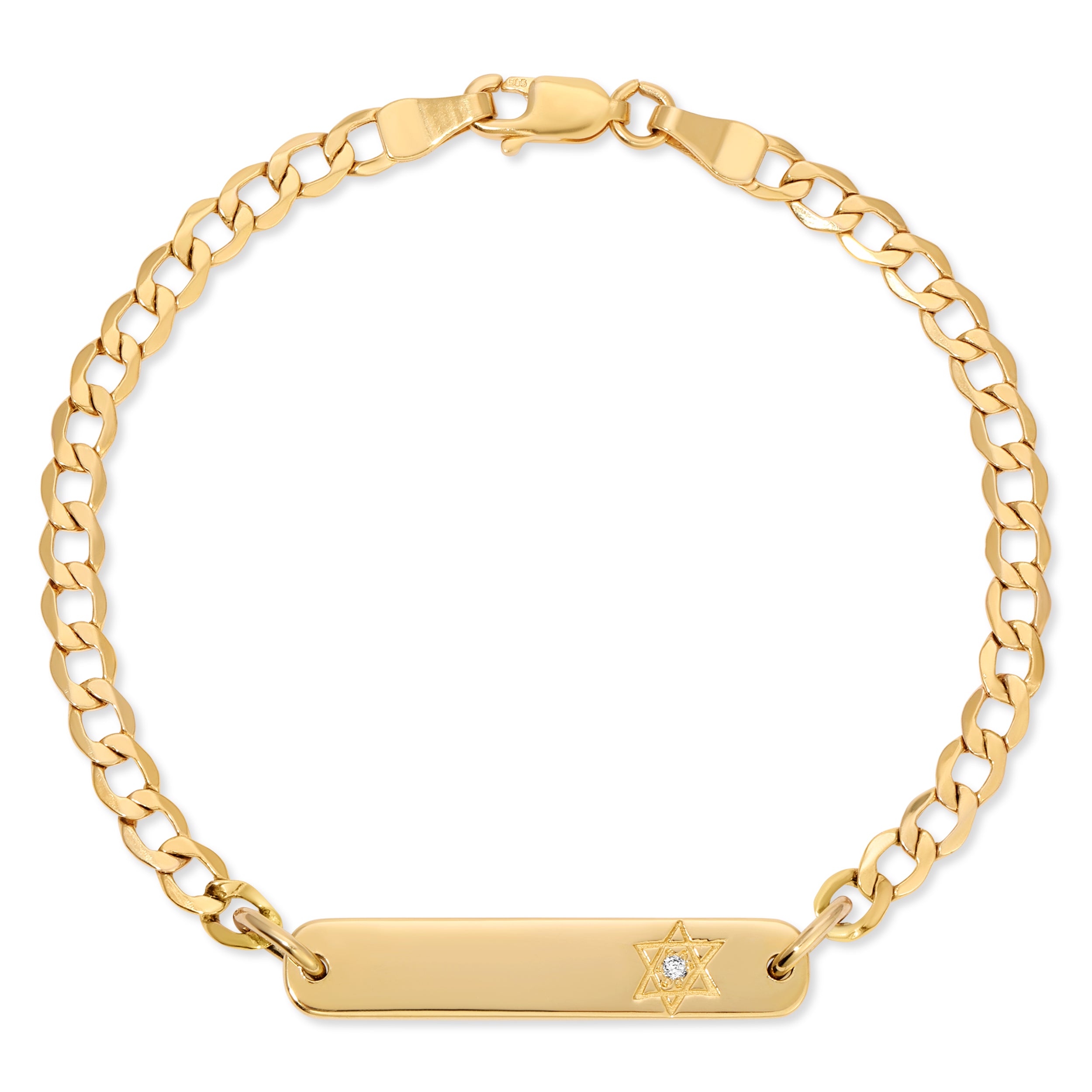 Name Plate Star of David Bracelet