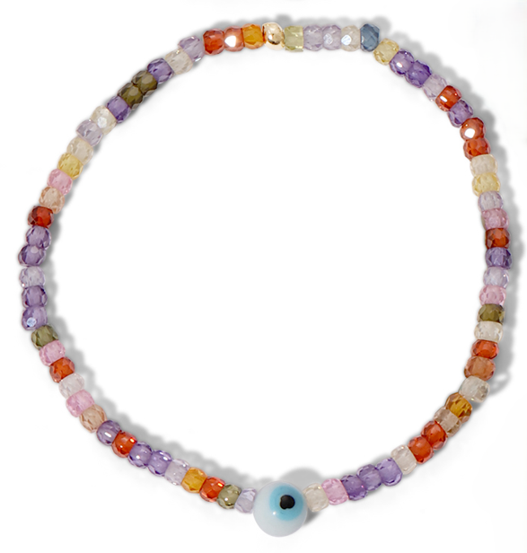 Multicolor Evil Eye Stretch Bracelet