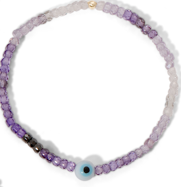 Purple Ombre Evil Eye Stretch Bracelet