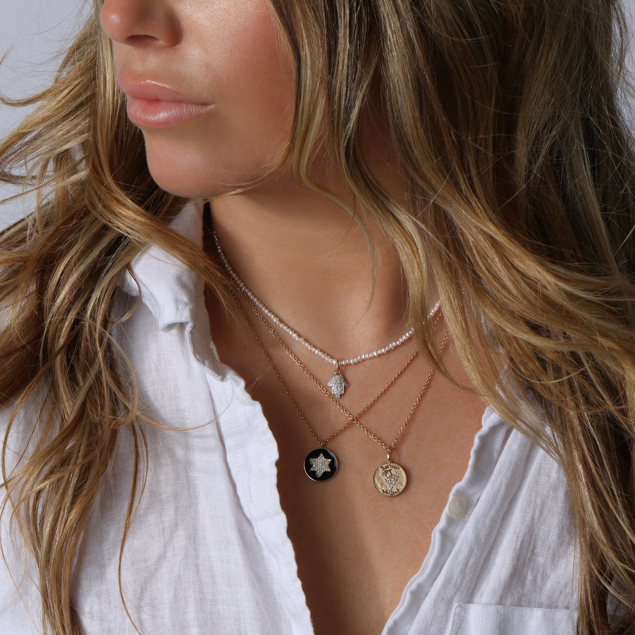 Black Enamel Star of David (Large)