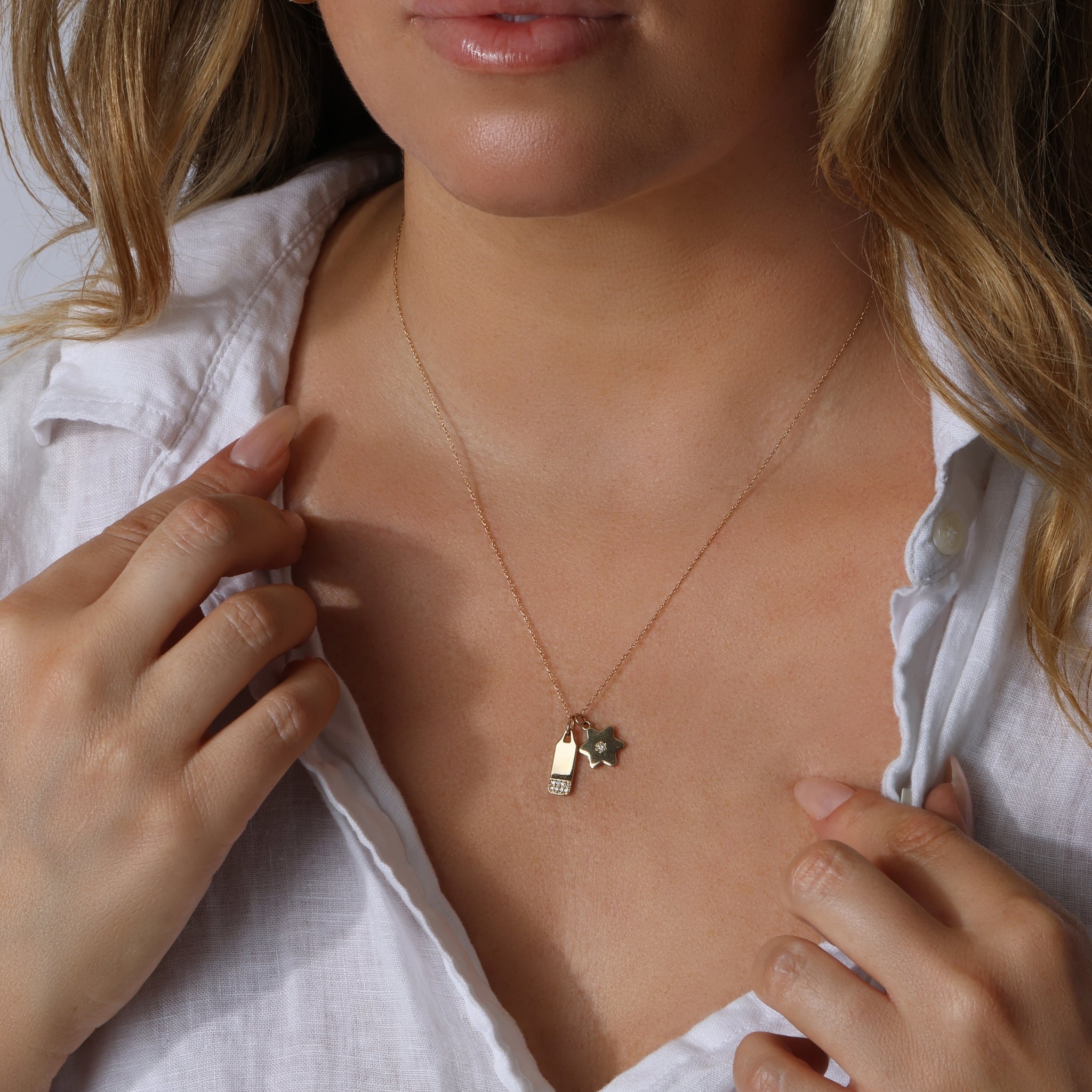 Diamond Tag  Necklace