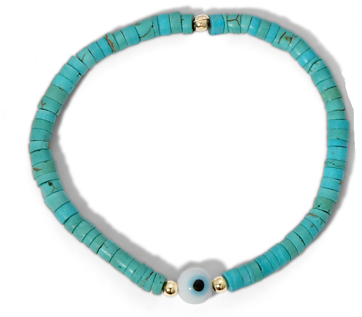Turquois Evil Eye Stretch Bracelet